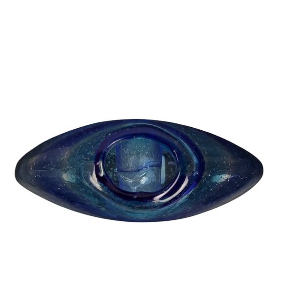 Vintage Margie's Garden Bubble Glass Art 10" & 5" Handblown Donut Hole Vase Set - Picture 12 of 12